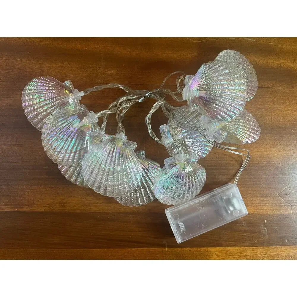 Hygge Haus Coastal Glow Iridescent Seashells LED String Lights New in‎ Box
